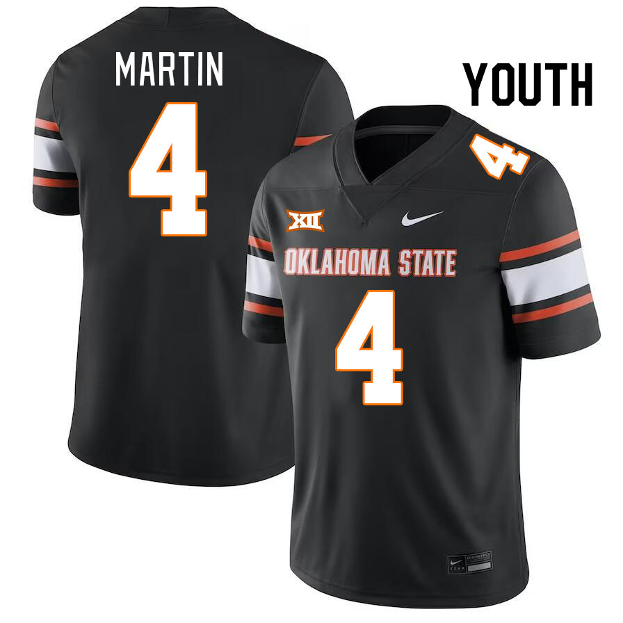 Youth #4 Nick Martin Oklahoma State Cowboys College Football Jerseys Stitched-Black